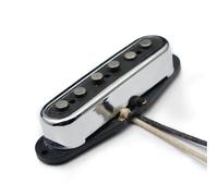 Electric Guitar Single Coil Pickup Set Alnico-Electric Guitar Pickup 5 Staggered ST Style Open Brass Cover Fiber Bobbin ST Pickup Vintage Chrome(Bridge 1pc)