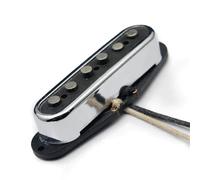 Electric Guitar Single Coil Pickup Set Alnico-Electric Guitar Pickup 5 Staggered ST Style Open Brass Cover Fiber Bobbin ST Pickup Chrome(Bridge 1pc)