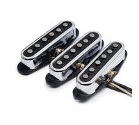 Electric Guitar Single Coil Pickup Set Alnico-Electric Guitar Pickup 5 Staggered ST Style Open Brass Cover Fiber Bobbin ST Pickup Vintage Chrome(N M B 1set)