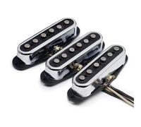 Electric Guitar Single Coil Pickup Set Alnico-Electric Guitar Pickup 5 Staggered ST Style Open Brass Cover Fiber Bobbin ST Pickup Chrome(N M B 1set)