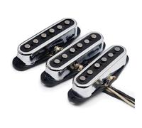 Electric Guitar Single Coil Pickup Set Alnico-ST Electric Guitar Pickup With Open Brass Cover Fiber Bobbin 3 Staggered Style Chrome(N M B 1set)