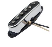 Electric Guitar Single Coil Pickup Set Alnico-ST Style Electric Guitar Pickup With Open Brass Cover Fiber Bobbin 3 Staggered Style Guitar Chrome(Middle 1pc)