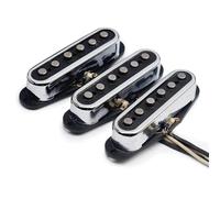 Electric Guitar Single Coil Pickup Set Alnico-ST Style Electric Guitar Pickup With Open Brass Cover Fiber Bobbin 3 Staggered Style Guitar Chrome(N M B 1set)