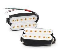 Electric Guitar Single Coil Pickup Set Alnico5 Humbucker Coil Spliting Neck7.5K/Bridge15K Double Coil Electric Guitar Pickup Black Guitar Part Warm Sound White(1 Set)