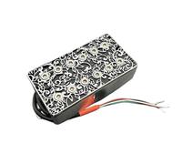 Electric Guitar Single Coil Pickup Set Brass Cover Alnico 5 Humbucker Guitar Pickup 4 Conduct Cable 7.5k/15k Coil Splitting Alnico V Pickup For LP Guitar(B)