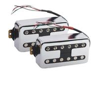 Electric Guitar Single Coil Pickup Set Brass Cover Electric Guitar Pickup Coil Spliting Pickup Humbucker Dual Coill Pickup N7.5K/B15K Output Black/Chrome(E)