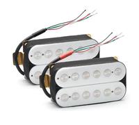 Electric Guitar Single Coil Pickup Set Dual Coil Guitar Humbucker Pickup 6.3mm Big Pole Piece Electric Guitar Pickup With 4 Conduct Cable/Coil Splitting(1Set White)