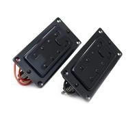 Electric Guitar Single Coil Pickup Set Electric Bass Humbucker Pickup Mini Style Two Line 8 Hole Neck Bridge Pickup Black Gold Chrome(Black 2pcs)