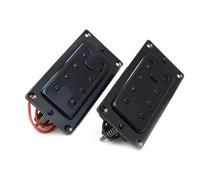 Electric Guitar Single Coil Pickup Set Electric Bass Humbucker Pickup Two Line 8 Hole Neck Bridge Pickup Black Gold Chrome(Black 2pcs)