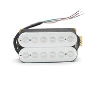 Electric Guitar Single Coil Pickup Set Electric Guitar Humbucker 6.3mm Big Pole Piece Dual Coil Guitar Pickup With 4 Conduct Cable/Coil Splitting Black/White(Bridge White)