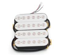 Electric Guitar Single Coil Pickup Set Electric Guitar Humbucker 6.3mm Big Pole Piece Dual Coil Guitar Pickup With 4 Conduct Cable/Coil Splitting Black/White(1Set White)