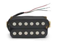 Electric Guitar Single Coil Pickup Set Electric Guitar Humbucker 6.3mm Big Pole Piece Dual Coil Guitar Pickup With 4 Conduct Cable/Coil Splitting Black/White(Bridge Black)