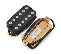 Electric Guitar Single Coil Pickup Set Electric Guitar Humbucker 6.3mm Big Pole Piece Dual Coil Guitar Pickup With 4 Conduct Cable/Coil Splitting Black/White(1Set Black)