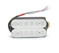 Electric Guitar Single Coil Pickup Set Electric Guitar Humbucker 6.3mm Big Pole Piece Dual Coil Guitar Pickup With 4 Conduct Cable/Coil Splitting Black/White(Neck White)