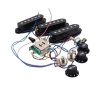 Electric Guitar Single Coil Pickup Set Electric Guitar Pickup Wiring Harness Prewired 5-way Converter 2T1V Multi Type Pickup For ST Guitar(Black)