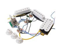 Electric Guitar Single Coil Pickup Set Electric Guitar Single Single Double Pickup Full Set Of Circuit With Pickup Potentiometer ST Guitar Integrated Circuit(White)