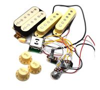 Electric Guitar Single Coil Pickup Set Electric Guitar Single Single Double Pickup Full Set Of Lines With Pickup Potentiometer ST Guitar Integrated Circuit(Yellow)