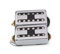 Electric Guitar Single Coil Pickup Set H Style Brass Cover Electric Guitar Pickup Coil Spliting Pickup Humbucker Dual Coill N7.5K/B15K Output Black/Chrome(E)