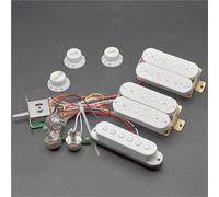 Electric Guitar Single Coil Pickup Set HSH Humbucker Pickup Electric Guitar Pickguard Loaded Pickguard Pre-Wired Pickups For FD ST Guitar Accessories(White)