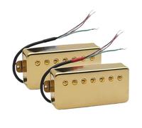 Electric Guitar Single Coil Pickup Set LP 7-String Guitar Brass Cover Humbucker Slotted Screw 8.5K 14K Coil Splitting Pickup For 7-String Electric Guitar Gold(H)