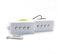 Electric Guitar Single Coil Pickup Set Open Type 4-String Precision P Bass Guitar Pickup For Electric Bass Guitar Parts Black White Set(White)