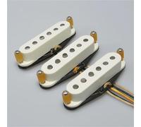 Electric Guitar Single Coil Pickup Set Professional Alnico 3 SSS Guitar Pickups Single Coil For ST Style Guitars N/M/B For ST Electric Guitar(White)