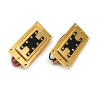 Electric Guitar Single Coil Pickup Set Professional Electric Bass Humbucker Pickup Mini Style Two Line 8 Hole Neck Bridge Pickup Black Gold Chrome(Gold 2pcs)