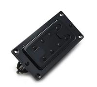 Electric Guitar Single Coil Pickup Set Professional Electric Bass Humbucker Pickup Mini Style Two Line 8 Hole Neck Bridge Pickup Black Gold Chrome(Black)