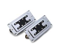 Electric Guitar Single Coil Pickup Set Professional Electric Bass Humbucker Pickup Mini Style Two Line 8 Hole Neck Bridge Pickup Black Gold Chrome(Chrome 2pcs)