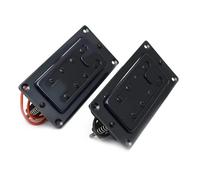 Electric Guitar Single Coil Pickup Set Professional Electric Bass Humbucker Pickup Mini Style Two Line 8 Hole Neck Bridge Pickup Black Gold Chrome(Black 2pcs)
