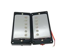 Electric Guitar Single Coil Pickup Set Professional Guitar Accessories Guitar Pickup LP Electric Guitar Black And Yellow Frame Pickup 50 52 Silver(Black)