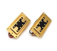 Electric Guitar Single Coil Pickup Set Standard Electric Bass Humbucker Pickup Two Line 8 Hole Neck Bridge Pickup Applicable To Electric Bass(Gold 2pcs)