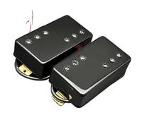 Electric Guitar Single Coil Pickup Set Two Line 3+3 Brass Cover Humbucker Guitar Pickup 4 Coil Cable 7.5K/15K Coil Splitting Pickup For LP Guitar Accessories(C)