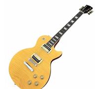 Electric Guitar Single Cut Solid Mahogany Body Rosewood Fretboard Flame Top Lemon Burst