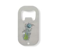 Electric Guitar Skeleton Spine Metal Graphic Stainless Steel Bottle Opener Silver