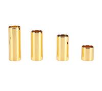 Electric Guitar Slide Bars, Metal, 4 Sizes Set 28mm / 51mm / 60mm / 70mm Golden - Clear Sound, Precise Tolerance, Ideal for Blues and Country
