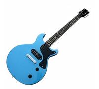 Electric Guitar Solid Mahogany Body Rosewood Fretboard Single P90 Pickup Metallic Blue Double Cutaway