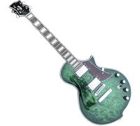 Electric Guitar Solid Wood Body Electric Guitar With Green Burl Finish