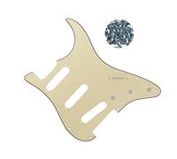 Electric Guitar SSS Pickguard 4 Ply For Fender Strat Stratocaster,With pure aluminum foil shielding, Cream