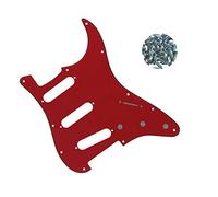 Electric Guitar SSS Pickguard 4 Ply For Fender Strat Stratocaster,With pure aluminum foil shielding,Red