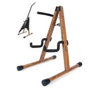 Electric Guitar Stand, Universal A-Frame Bass Stand with Anti-Tip Arm & EVA Pads, Electric Bass Rack Holder Fit Kelly, Rhoads, Firebird, Explorer, Strandberg, or Other Extreme Shape for Studio Stage