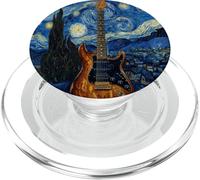 Electric Guitar Starry Night Van Gogh Impressionist Art PopSockets PopGrip for MagSafe