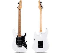 Electric Guitar Starter Beginner Pack Electric Solid Body Guitar Modern For Beginners(White)