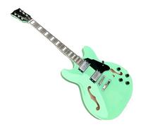 Electric Guitar Starter Beginner Pack Original Green Semi Hollow Jazz Electric Guitar With Handmade F Holes