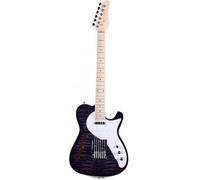 Electric Guitar Starter Beginner Pack Semi Hollow Body Single F Hole Printed Full-Size Basswood With Maple Neck Chrome Hardware Available In Multiple Colors(Purple)