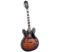 Electric Guitar Starter Beginner Pack Semi Hollow Jazz Electric Guitar With Dual P90 Pickups(Brown)