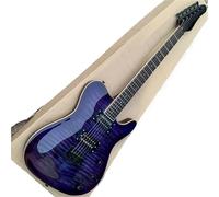 Electric Guitar Starter Beginner Pack Transparent Purple Water Ripple One Piece Solid Wood Electric Guitar