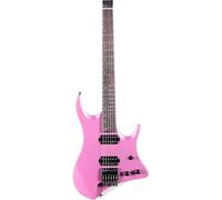 Electric Guitar Starter Kit Headless Electric Guitar Solid Mahogany Body Maple Neck(Pink)