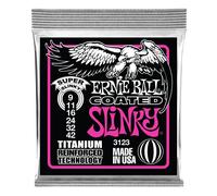 ELECTRIC GUITAR STRINGS ERNIE BALL 3123 COATED SUPER SLINKY TITANIUM RPS - 9-42