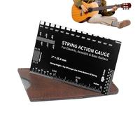 Electric Guitar Tools - Portable Action Gauge for Consistent String Height, Effortless Setup with Multi-Scale Function, Guitar Bass for Outdoor Studio Home, Silver Stainless Steel, 3x2 Inch